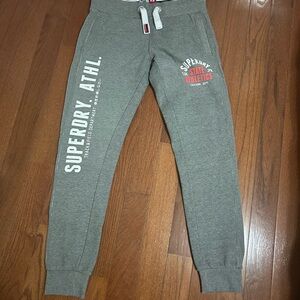 Superdry Womens Athletic Gray Sweatpants